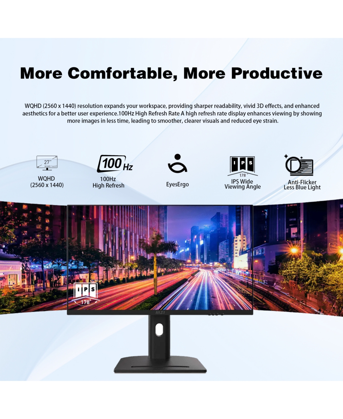 Msi Modern AM273QP Ai 27" Business All-in-One Intel Core Ultra 7 155H 16GB Ram Intel Arc Graphics 1TB Ssd Storage Windows 11 Home Qhd 100Hz