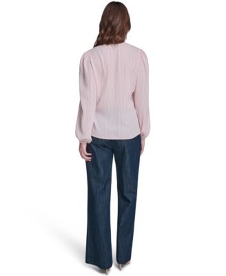 Women's Striped Ruffle Blouse