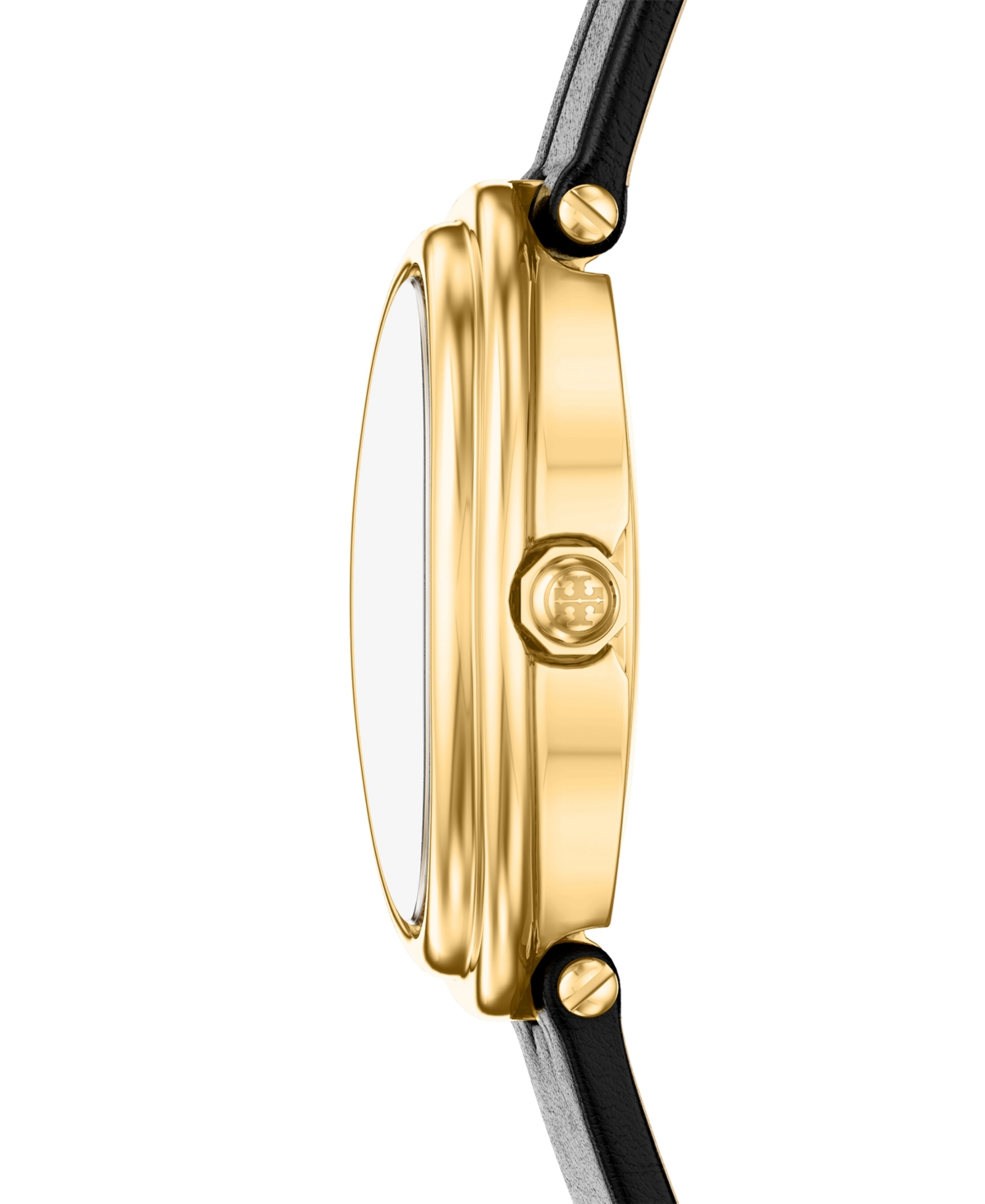 Tory Burch Women's The Oval Quartz Two-Hand Black Leather Watch, 22mm