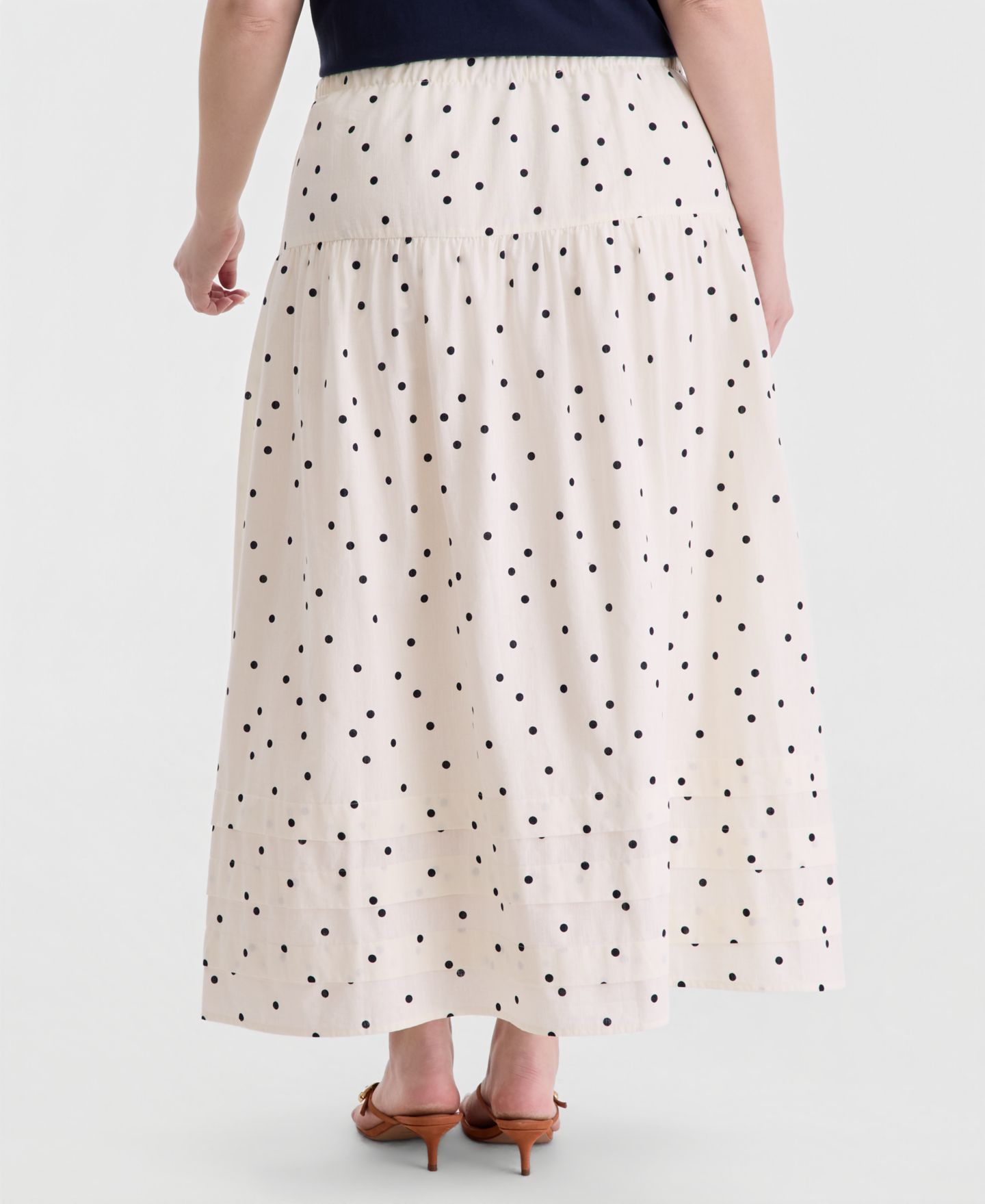 Женская юбка On 34th Trendy Plus Size Dot Print Maxi, цвет: Winter Ivry Cmb — фото 3