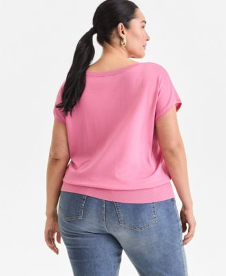 Plus Size Dolman-Sleeve Sweater