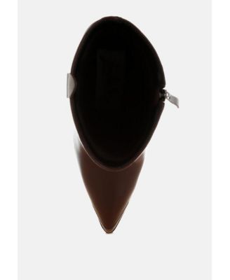 Womens Hatter Pointed Toe Faux Leather Boots