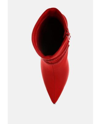 Womens Roda Rhinestone Wrap-Around Stiletto Boots