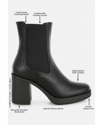 Womens Scuala Faux Leather Chelsea Boots