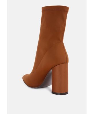 bobbettes block heeled microfiber boot