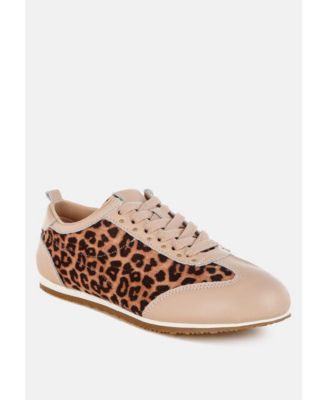 Womens Narati Leopard Print Real Leather Sneakers