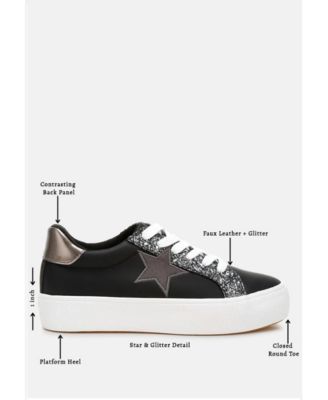 Womens Merida Glitter Patch Chunky Sneakers