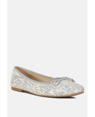 Womens Lettie Sequin Embellished Ballet Flats