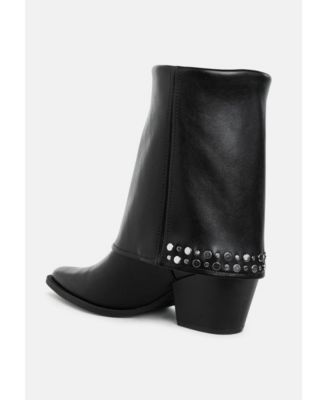 Womens Mariachi Stud Embellished Foldover Boots
