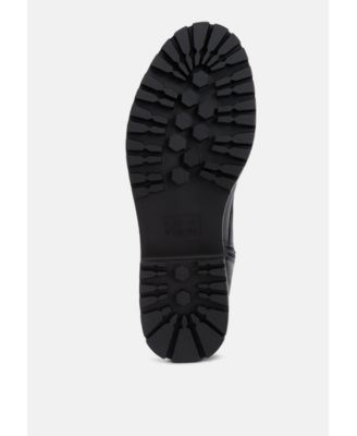 Womens Forter Faux Leather Lace Up Boots