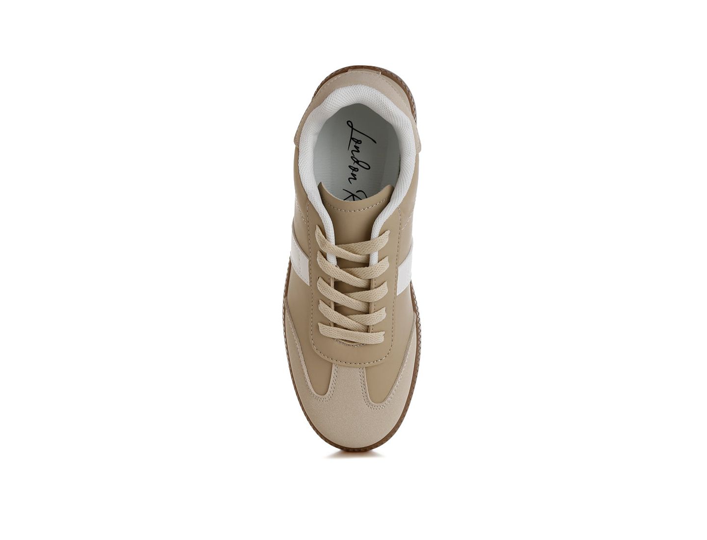 Женские кроссовки London Rag Crossover Classic Lace-Up Flatform, цвет: Бежевая искусственная кожа — фото 6