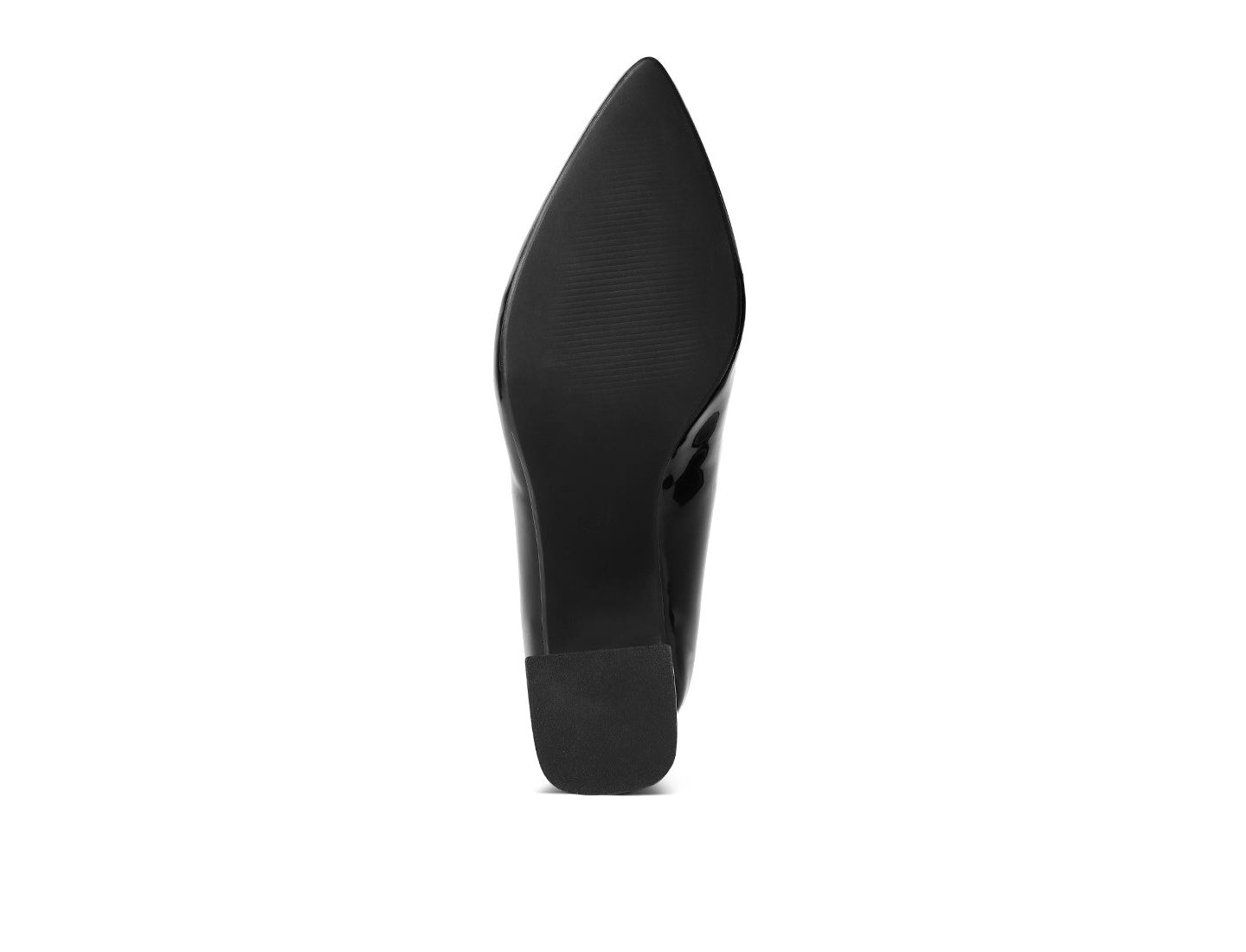 Женские туфли London Rag Zaila Metallic Accent Block Heel Pumps, цвет: Чёрный лаковый — фото 6
