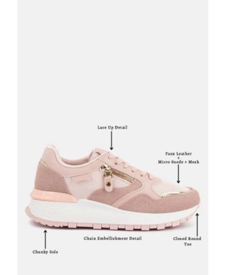 Womens Juliette Chain Detailing Lace Up Sneakers
