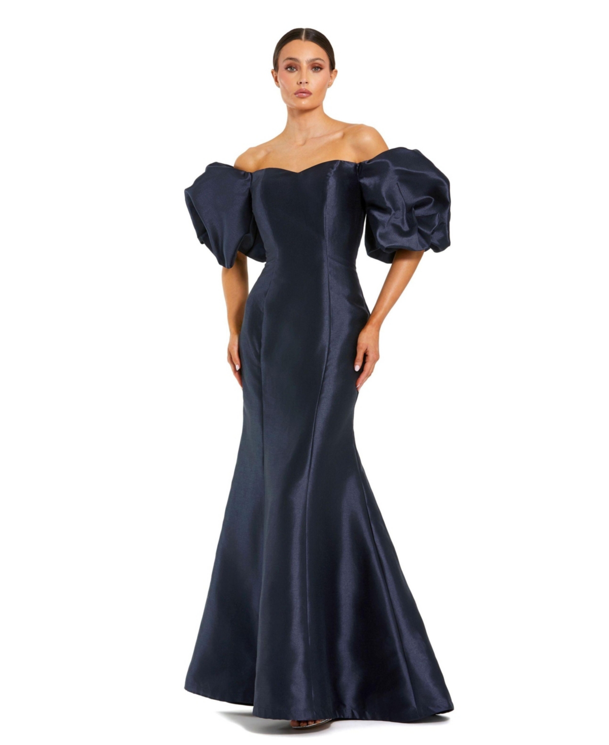 Mac Duggal Women's Sweetheart Off The Shoulder Puff Sleeve Gown - Midnight