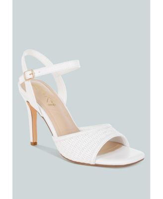 Womens Vilasta Raffia Square Toe Stiletto Heels