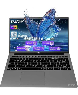 17.3" IPS FHD-Laptop Intel 6 Cores i3-1215U 16GB RAM 512GB SSD 4.4GHz