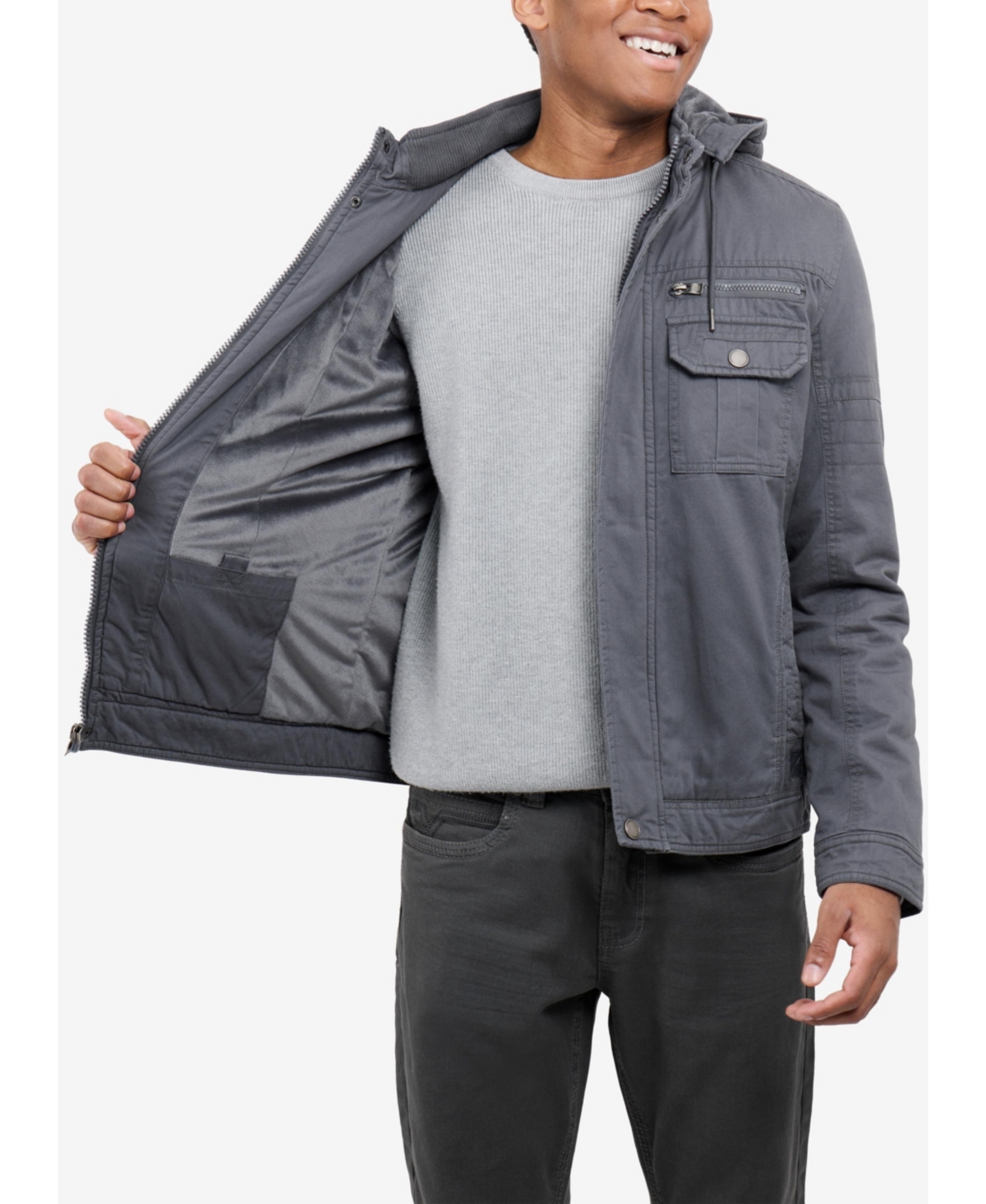 Xray Men's Hooded Military Jacket