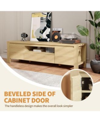 TV Stand with Doors and Cabinet, Farmhouse Entertainment Center, Entertainment Stand for TVs Up to 70"