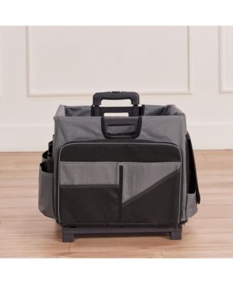 Universal Rolling Cart and Canvas Organizer - Black/Grey