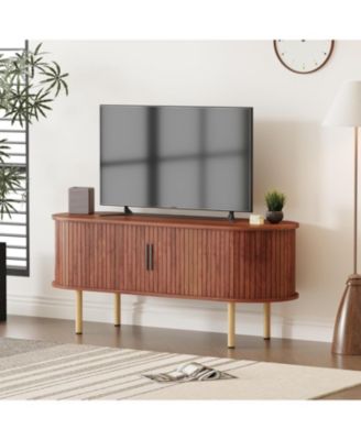 TV Stand, Modern TV Console Table with Storage Compartment and Sliding Door