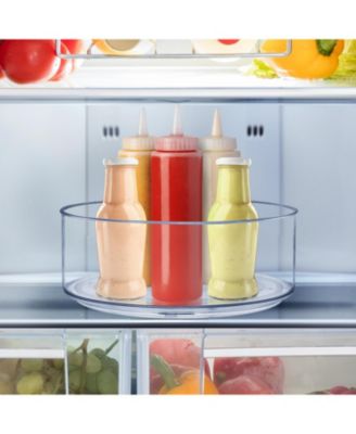 2 Pack Clear Lazy Susan Bins - Versatile for Pantry, Fridge, and Bathroom Storage