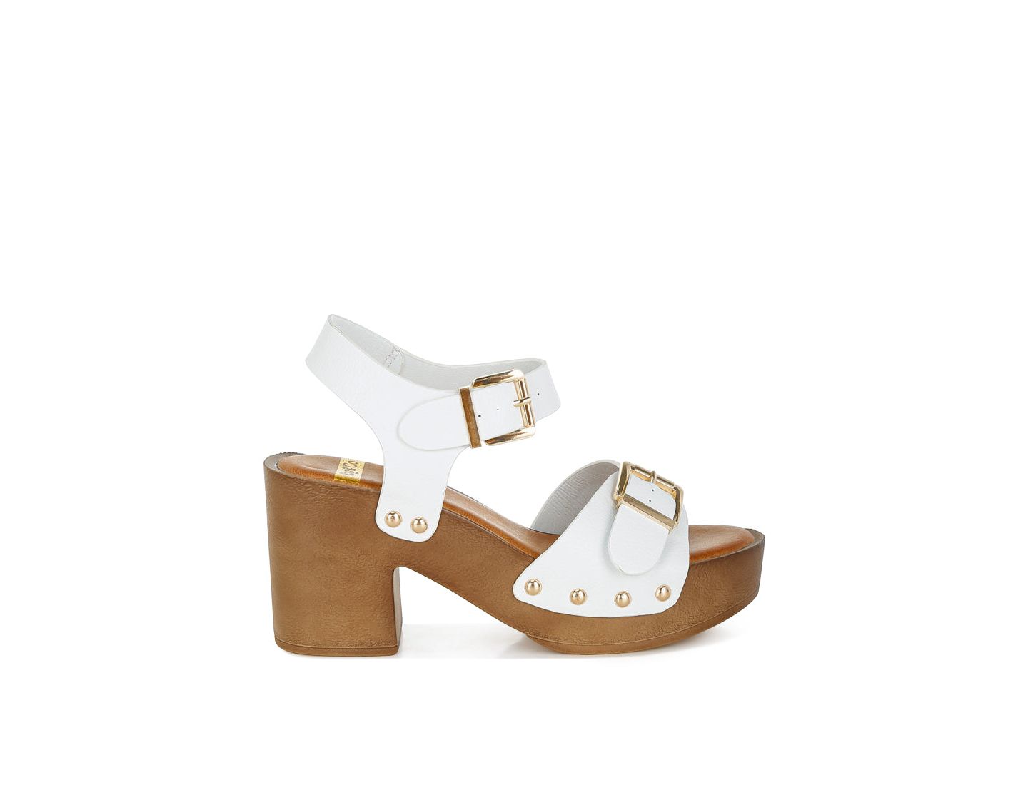 Женские сандалии Rag & Co Ompasa Genuine Leather Clog, цвет: Белый кожаный — фото 4