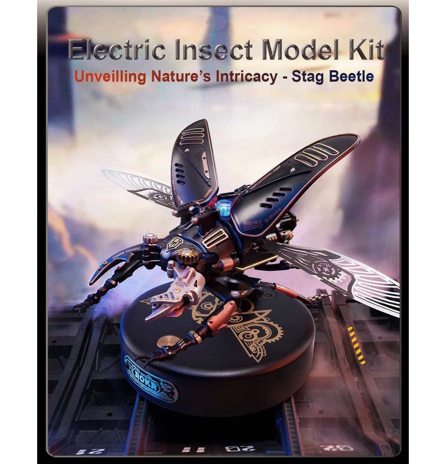 Детский конструктор Robotime Rhinoceros Beetle Mechanical Organism 156-Piece Building Set, Ages 14+, цвет: Синий — фото 2