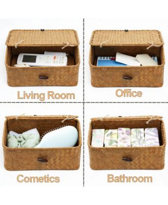 Seagrass Storage Basket with Lid