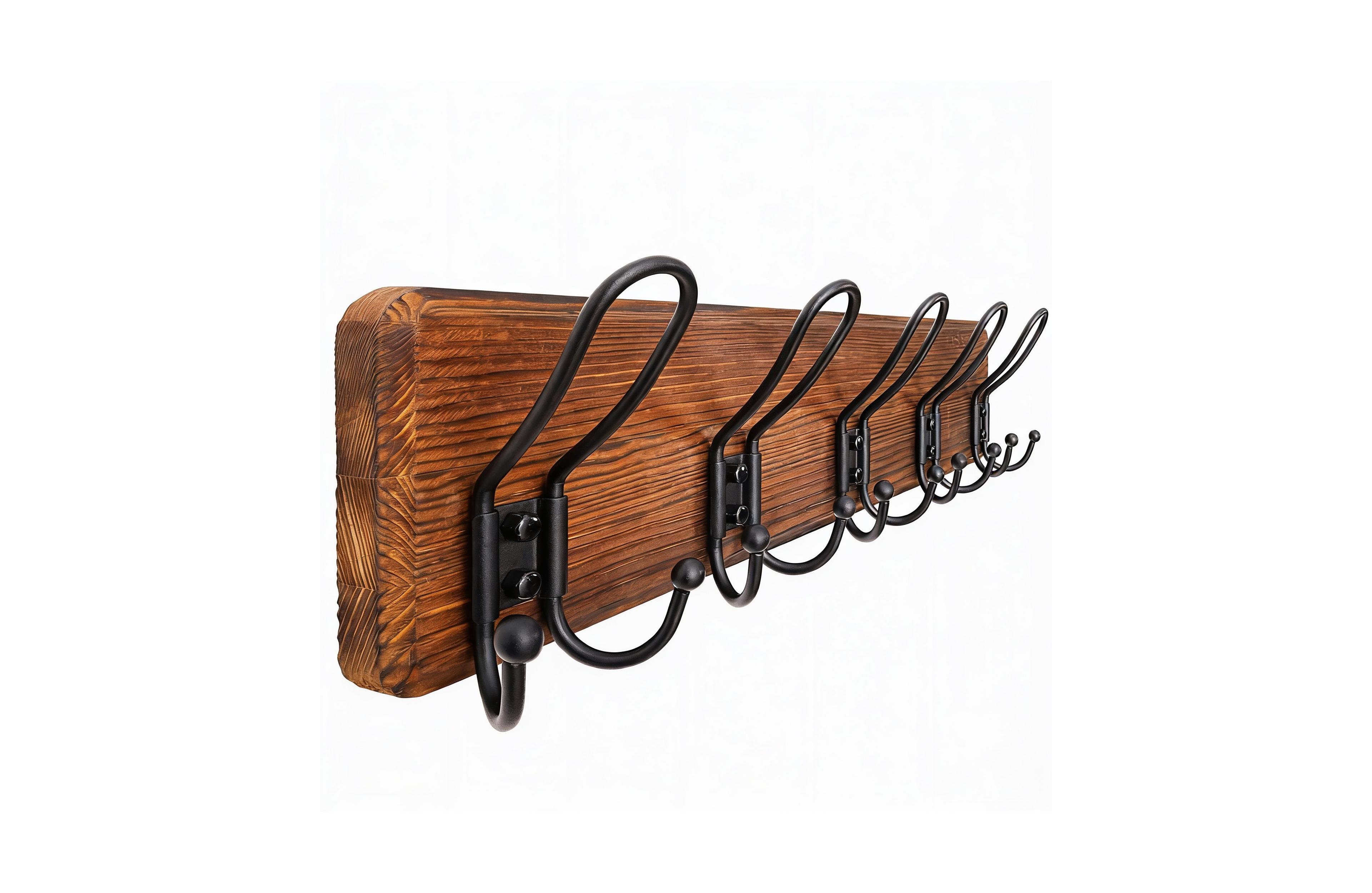 Yigii Heavy Duty Rustic Wall Coat Rack with 5 Wire Hooks