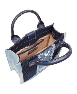 Frayed Denim Modern Tote with Removable Strap
