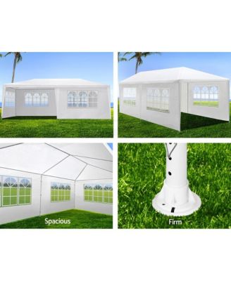 10x20 Ft Outdoor Wedding Party Canopy Tent with 6 Removable Sidewalls Ropes and Stakes for Events Gatherings