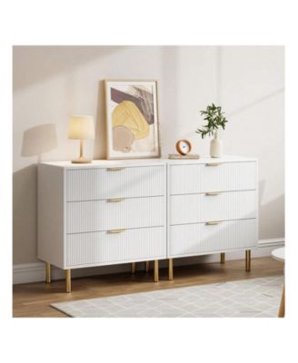3-Drawer Wood Dresser Chest, Large Modern Nightstand Storage Organizer for Bedroom Clothes