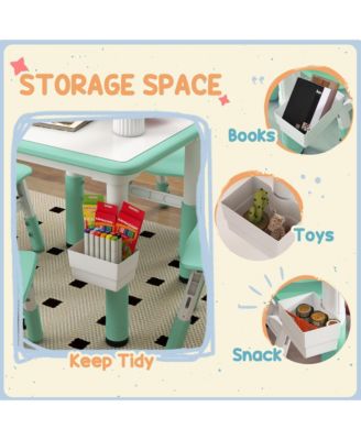 Height Adjustable Toddler Table and Chair Set with Storage Box