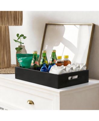 Wooden Snack Organizer with Removable Dividers for Countertop