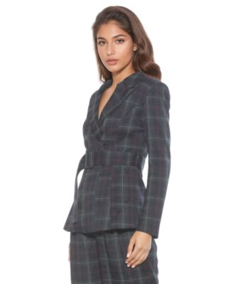 Women's Janna Plaid Long Sleeve Longline Blazer