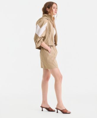 Women's Nylon Track Mini Skirt