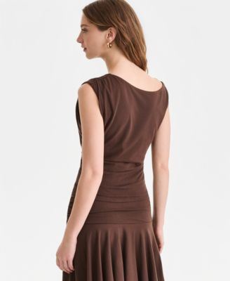 Women's Ruched Boat-Neck Top