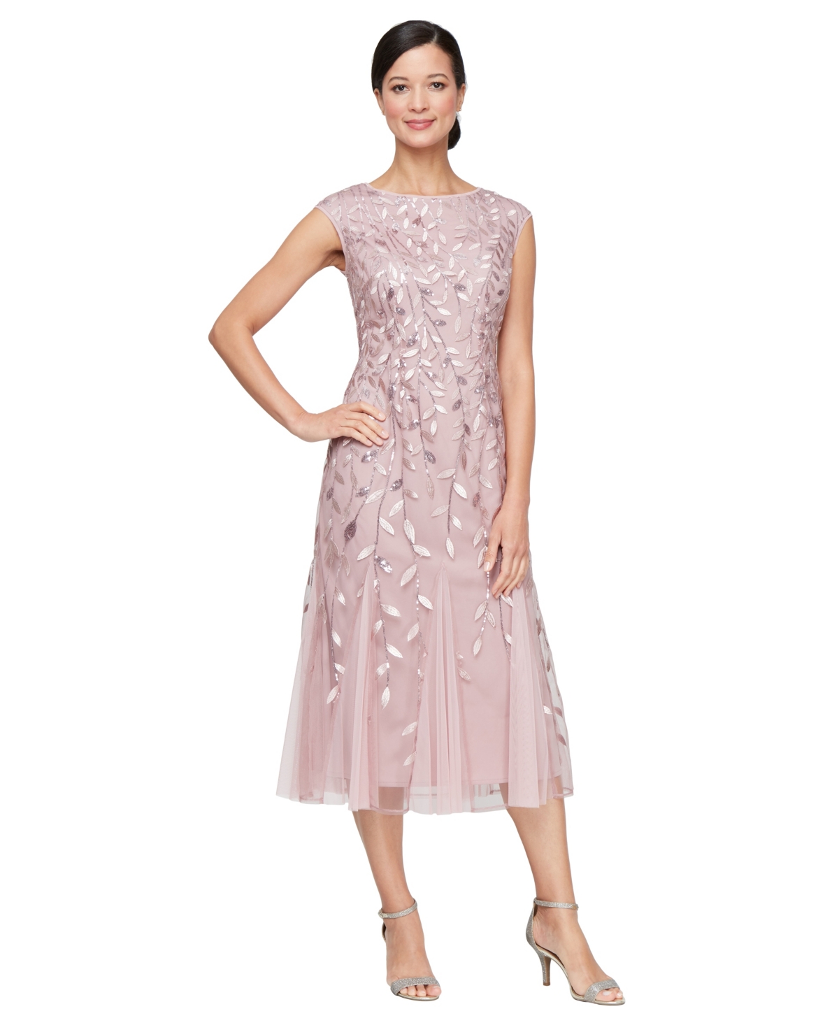 Alex Evenings Petite Embroidered Midi Dress