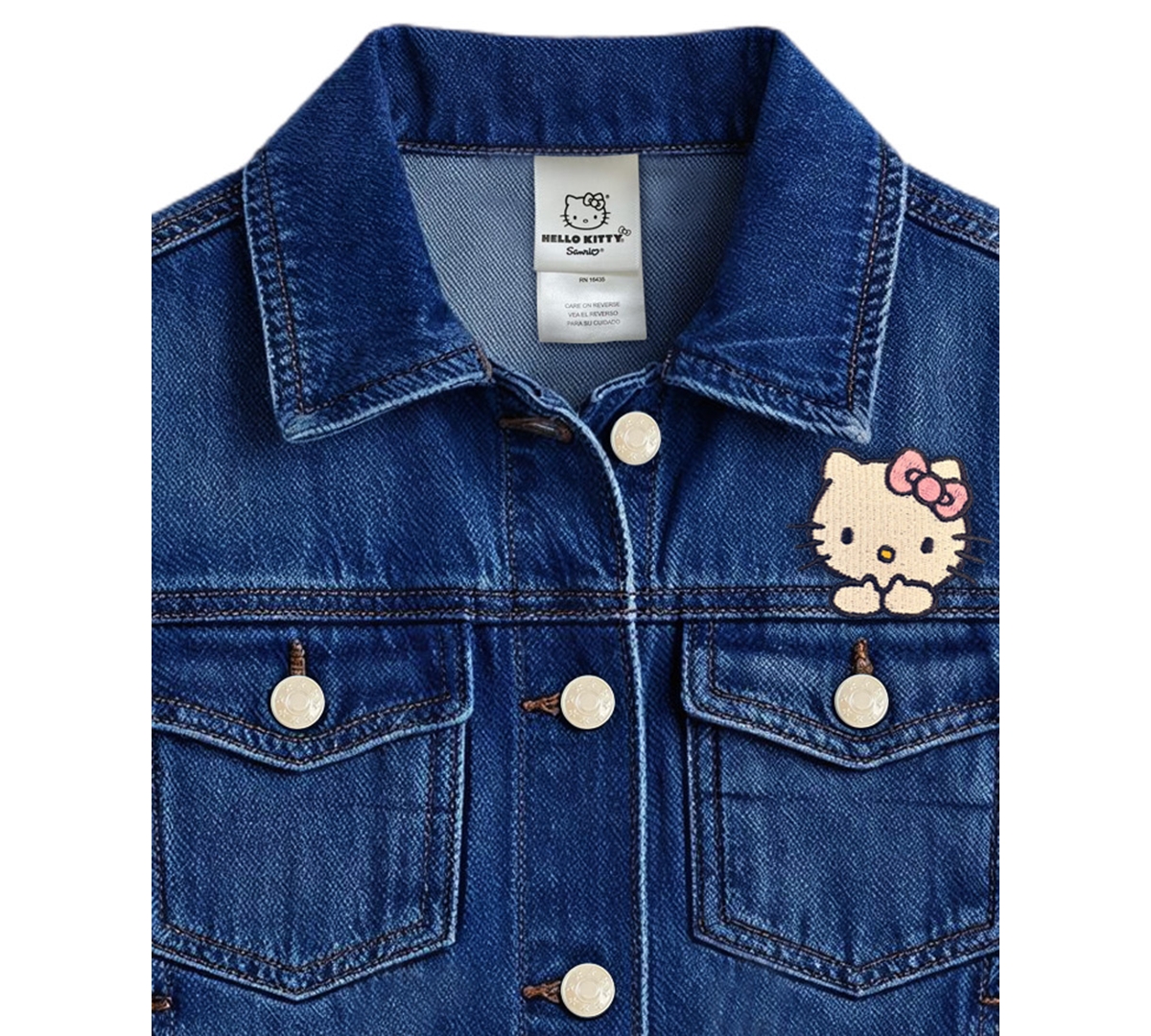 Hello Kitty Girls' 2T-6X Classic Front Button Denim Jacket