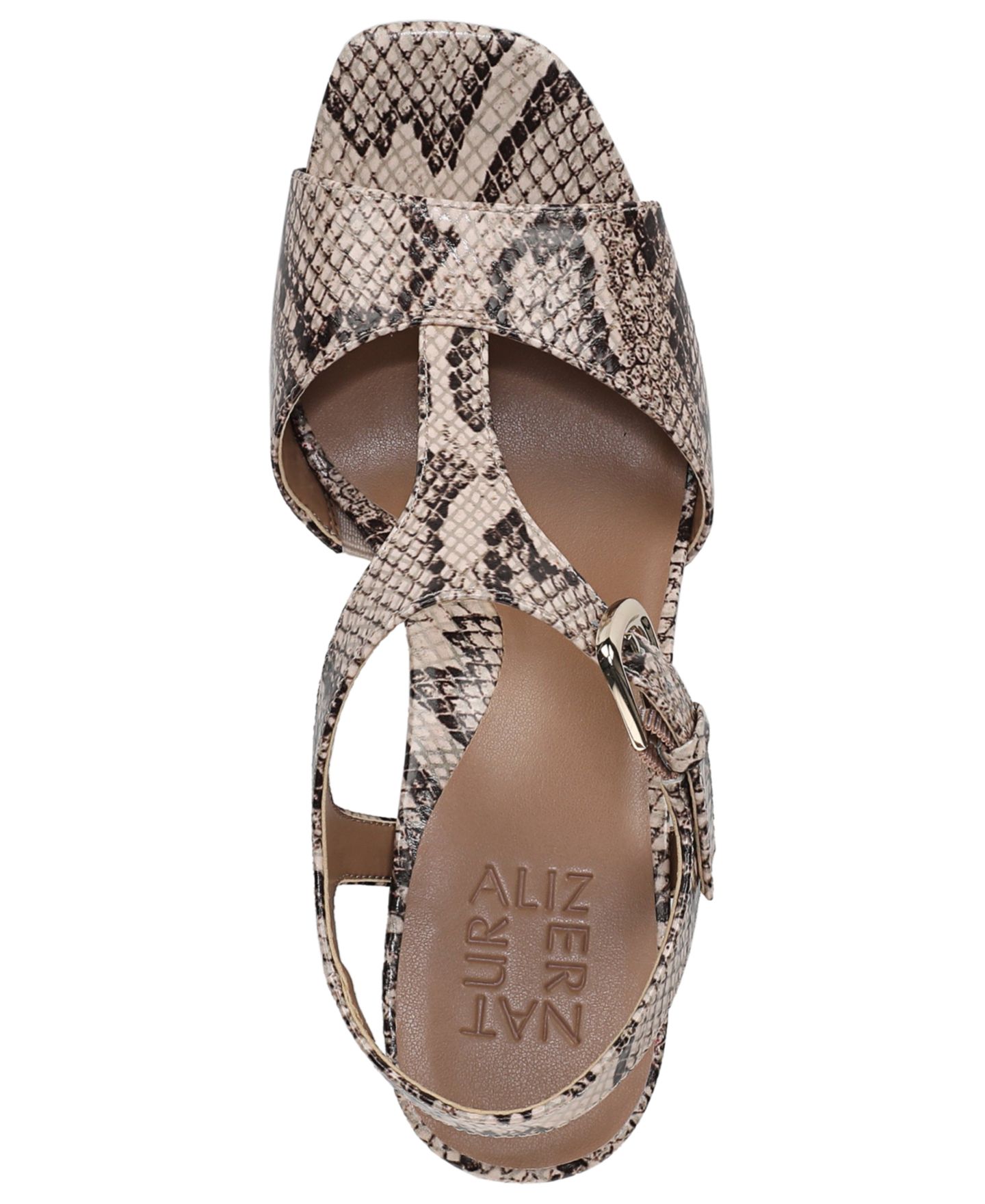 Женские сандалии Naturalizer Marlowe Strappy Dress Sandals, цвет: Бежевый разноцветный змеиная искусственная кожа — фото 4