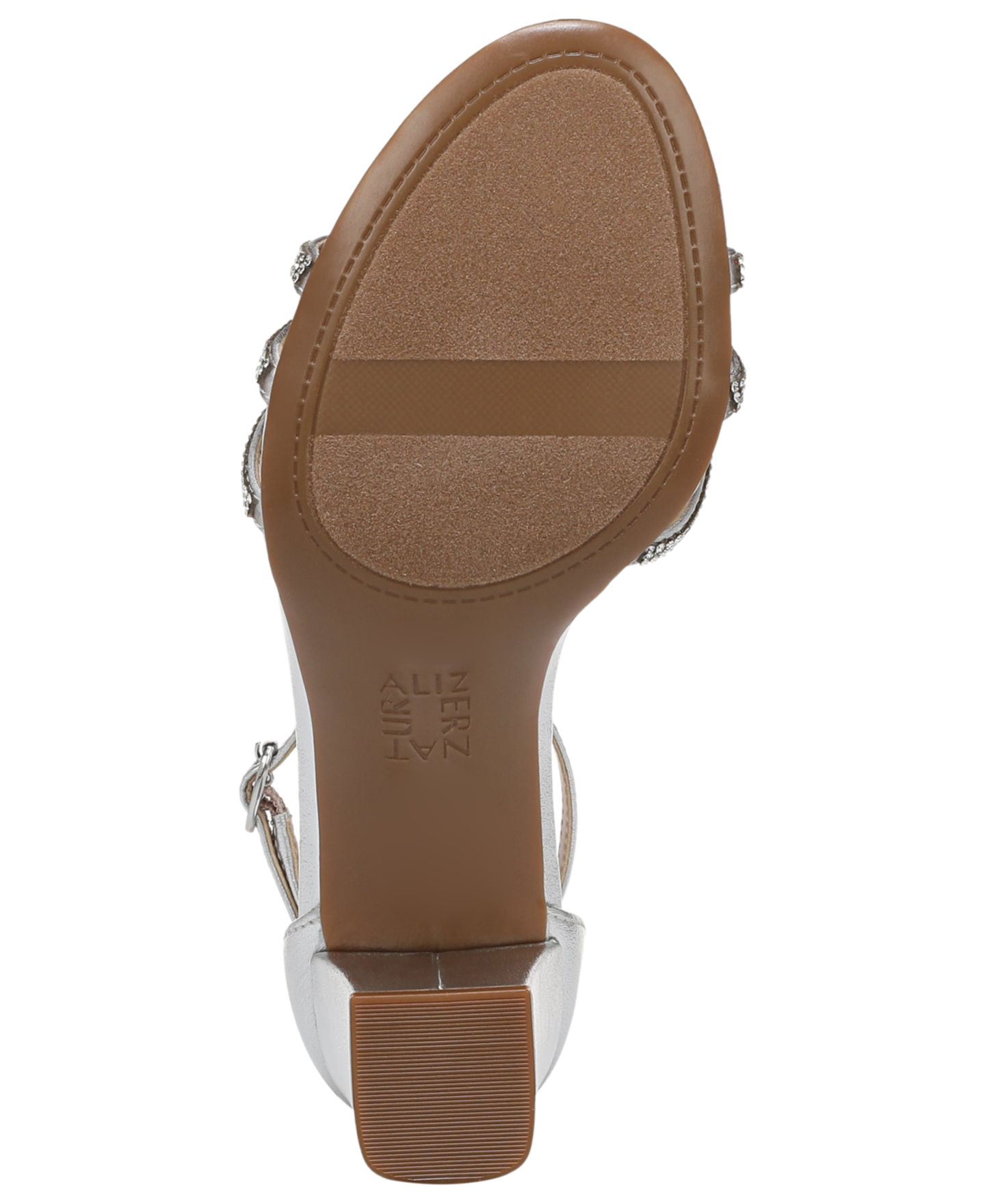 Женские сандалии Naturalizer Heidi 2 Strappy Dress Sandals, цвет: Серебряный атласный — фото 5