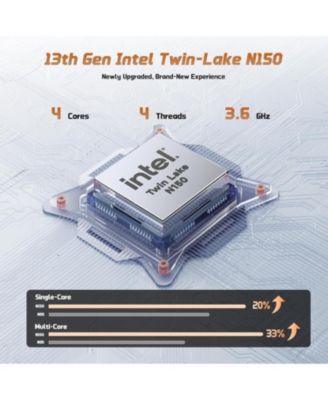 15.6" FHD IPS Student Laptop 8GB RAM 512GB SSD, 4 Cores 13th Gen Intel N150 3.6GHz Fingerprint Wi-Fi 6