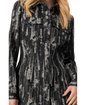 Women's Abstract Denim Long Jacket