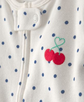 Baby Girls' Cherry 2-Way Zip Sleep & Play Pajama