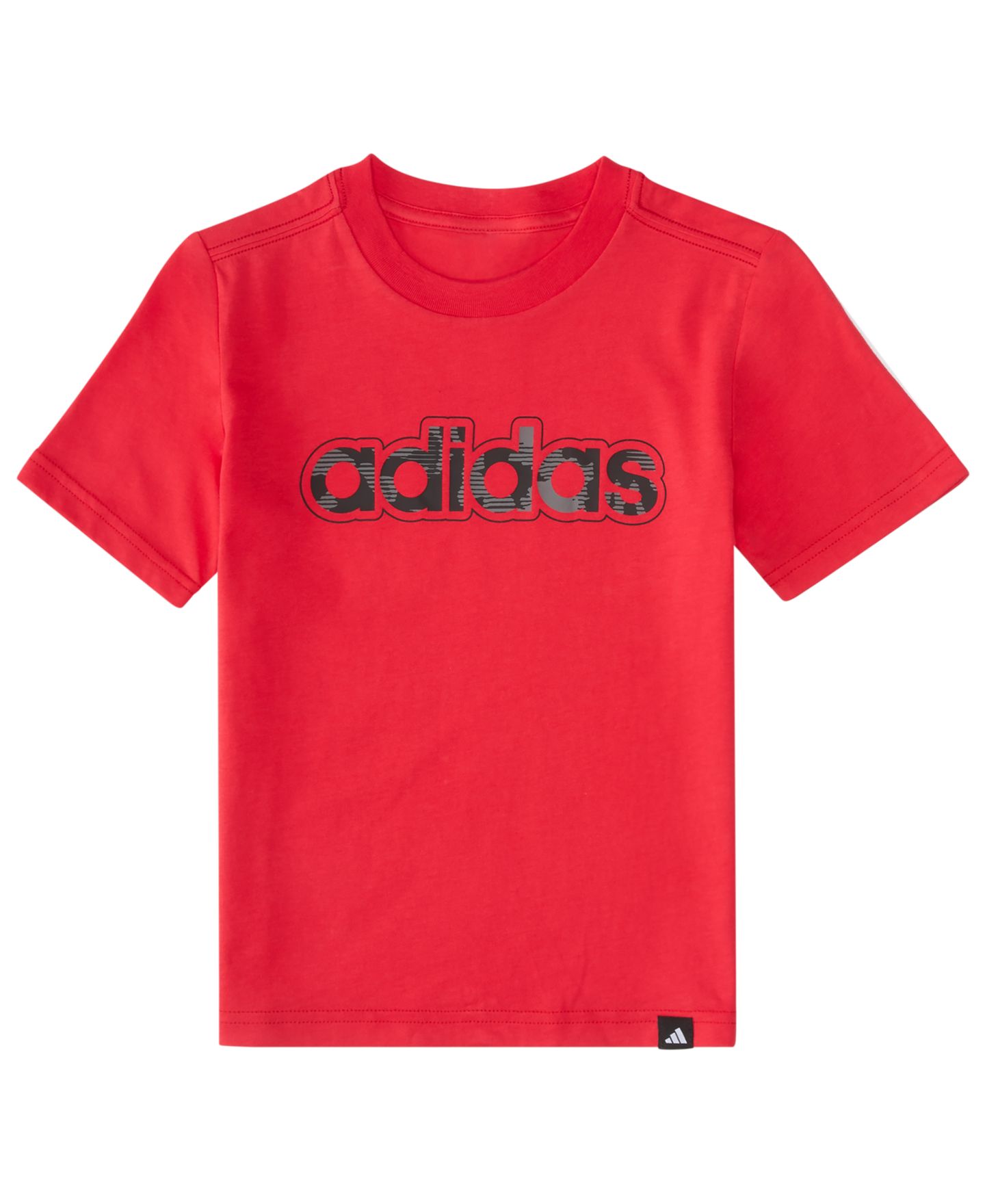 Комплект для мальчика adidas: футболка и шорты с принтом, 2 предмета, цвет: Красный / Серый — фото 3