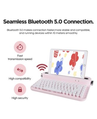 ACTTO B305 Wireless Keyboard, Retro Bluetooth Aesthetic Typewriter Style Keyboard with Integrated Stand