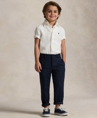 Toddler and Little Boys Linen Short-Sleeve Shirt