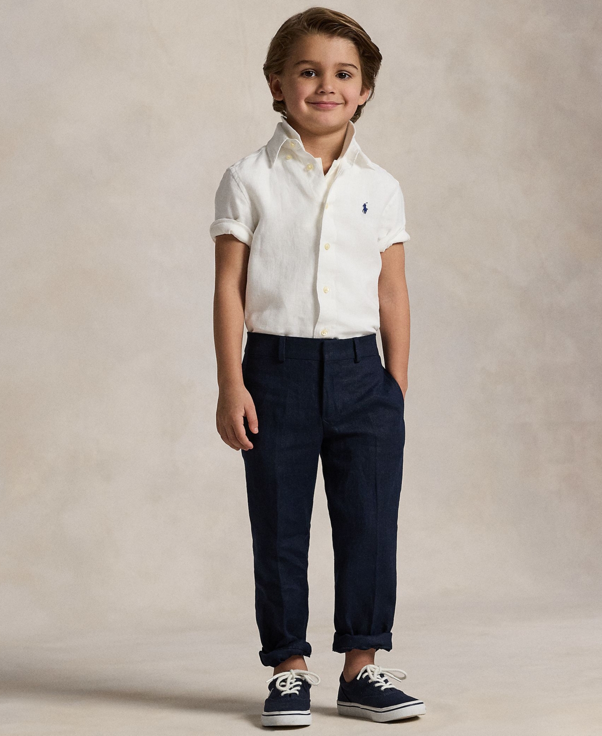 Polo Ralph Lauren Toddler and Little Boys Linen Short-Sleeve Shirt