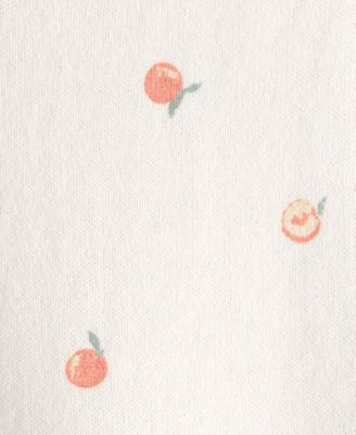 Baby Girls' Peach Print Short-Sleeve Romper