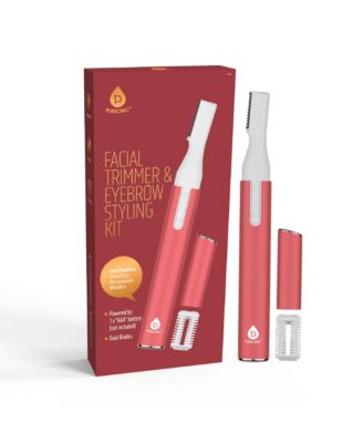 Precision Beauty Duo: Painless Electric Shaver - The Claudine Collection & Pursonic Facial Trimmer & Eyebrow Styling Kit